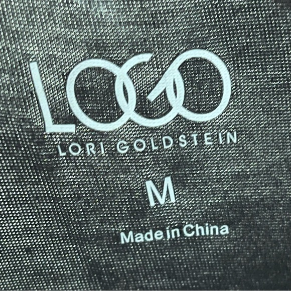 LOGO by Lori Goldstein Stretch Jersey Knit Black/Beige  Loungewear Tunic Size M - Picture 6 of 7